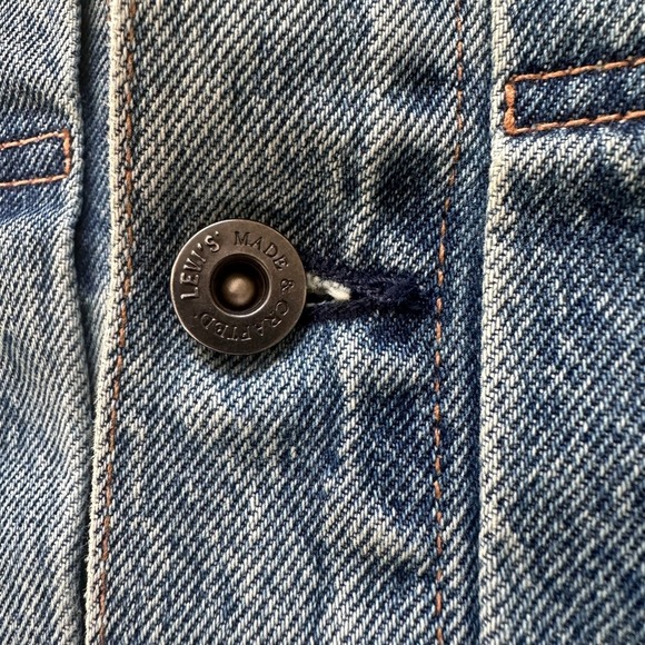Levis Denim Jacket Mens Small Type 2 Trucker Made & Crafted Unisex - Picture 6 of 16